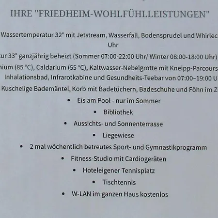 호텔 Sonnenresidenz Friedheim 비어베르그